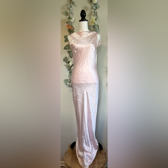 The Bar Pierre Silk Satin Cowl Back Gown - Picture 5 of 13